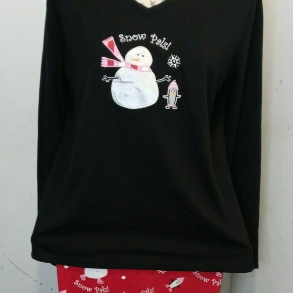 Long Sleeve Ladies Pajama Ms Snow Pals 2 Piece Siz - Picture 4 of 6